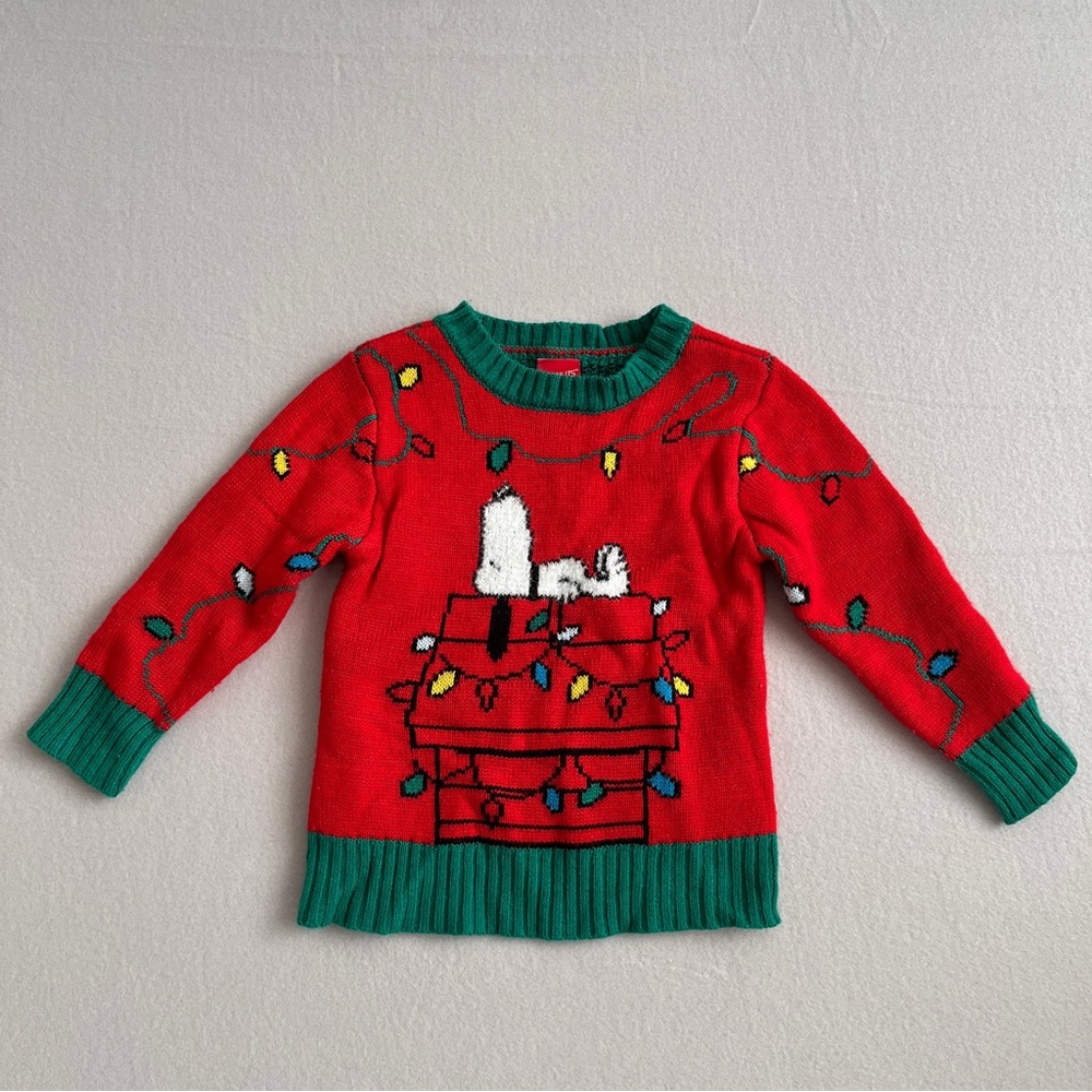 Peanuts Snoopy Red Christmas Ski Sweater Size 3T